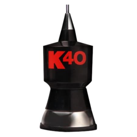 K40 Antennas & Accessories 57.25" Cb Antenna Kit With Stainless Steel Whip, Black W/Red K40 Logo K-40
